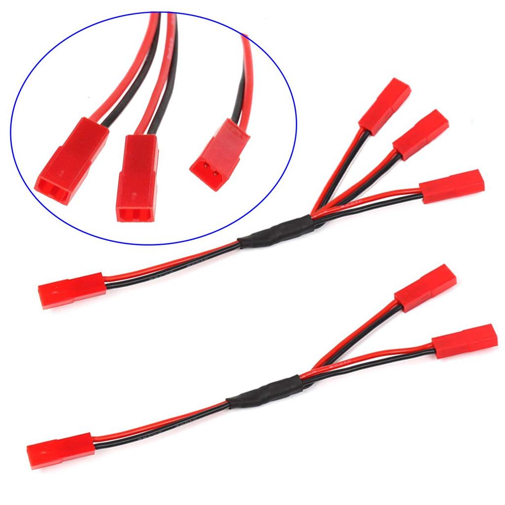 ShareGoo 4dílný rozbočovač JST konektoru, Y kabel JST samec na samici, Y paralelní adaptér JST rozbočovací svazek pro Traxxas TRX-4 110 RC motokáru šasi ESC motor