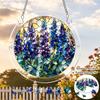 1Set/83pcs 18.8Cm Acrylic Jigsaw Sun Catcher Blue-Purple Wind Feather Fan Pea Flower Pattern Hanging Window Decoration 18.8 Cm Art Ornament Home Offic
