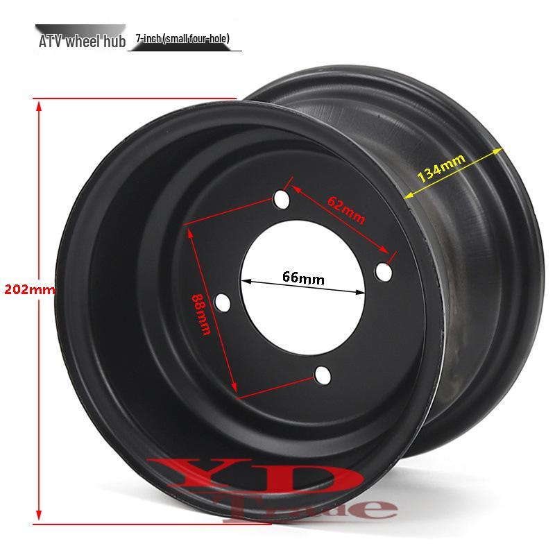 ATV Dinosaur Beach Car Accessories: 16x8-7 Steel Wheel Rim & Four-Hole Hub