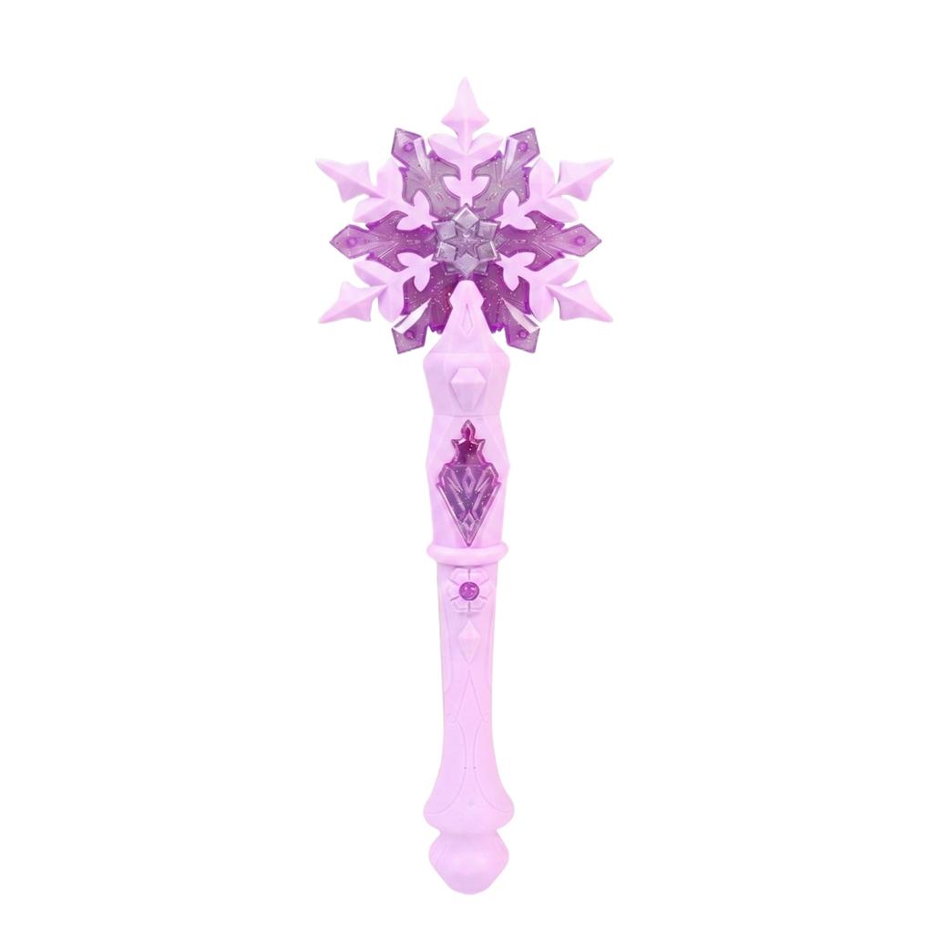 Kids Light Up Snowflake Magic Wand with Sound Effects Touch Activated Electronic Fairy Stick for Role Play and Costume Parties