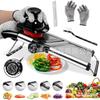 Stainless Steel Vegetable Slicer Set with Cut-Resistant Gloves & Cleaning Brush