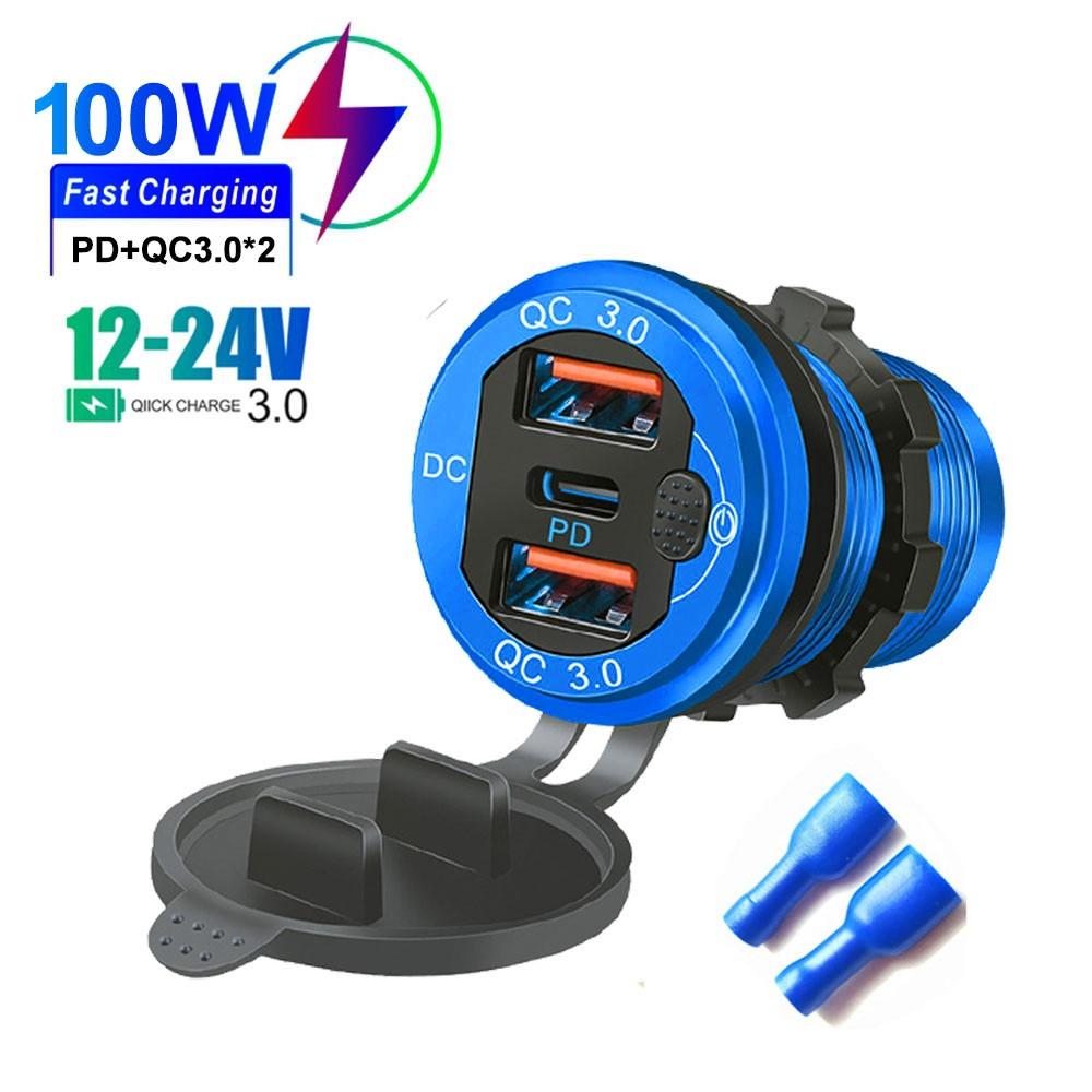 115W Aluminiumlegierung PD Autoladegerät - QC3.0 & Typ-C, IP66 Wasserdicht, Premium Metalldesign