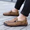 Fashion Men's new leather casual business shoes comfortable loafers Fashion soft driving shoes non-slip walking shoes large size