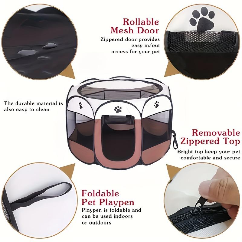Portable Pet Playpen Cat Birthing Room Foldable Dog Playpen Octagon Puppy Playpen Indoor for Dogs Cats And Rabbits Small animals