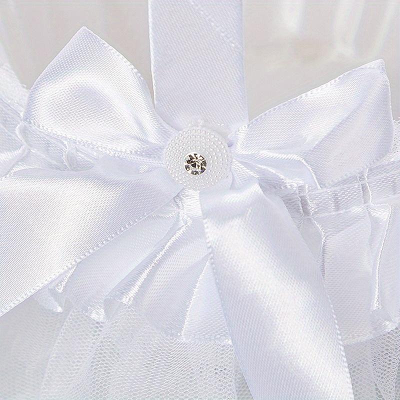 Kolekce White Pearl Saténová mašle 1ks/2ks Malé svatební košíky na květiny - Košík na květiny