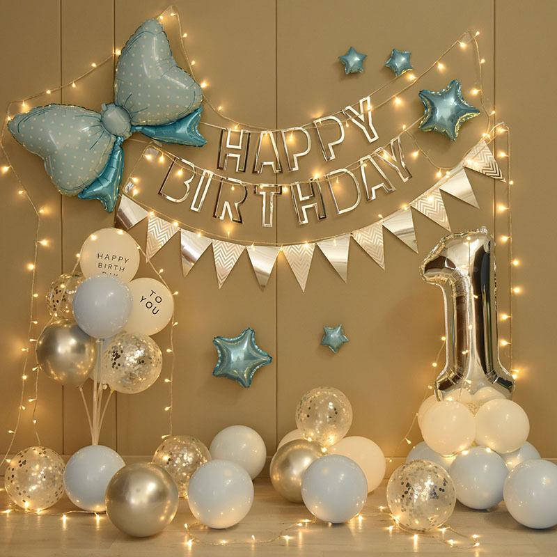 1st Birthday Baby Girl Party Decorations: Balloons and Backdrop Set