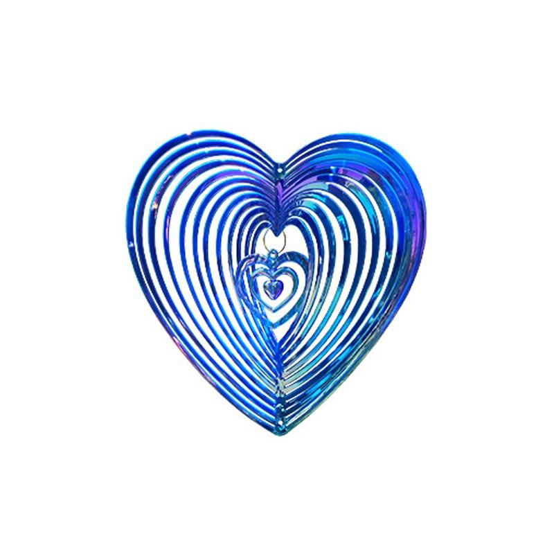 Metalen Windgong Kloppend Hart Liefde Roterende Windgong Hangdecoratie Spinner Roestvrij Staal ABS Windvanger