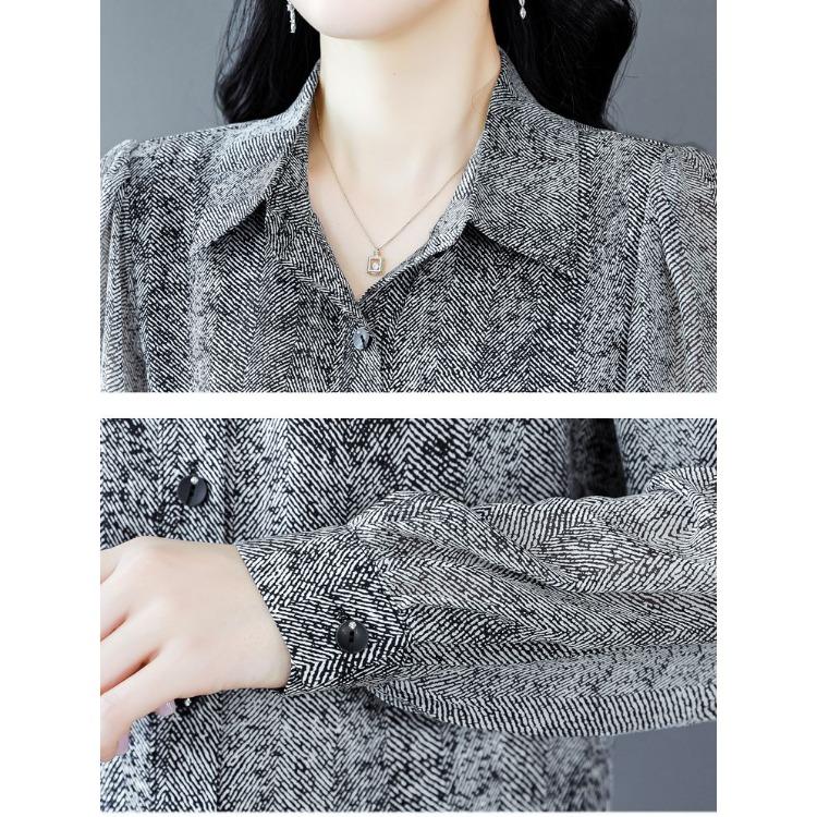 Elegantní dámská košile s dlouhým rukávem jaro podzim volný střih zeštíhlující halenka stylový mladistvý trendy top