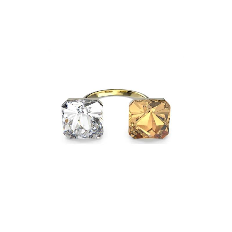 Swarovski Ortyx Pyramid Cut Gold Plated Ring Men and Women Same Style Couple Gold/Silver 5620718
