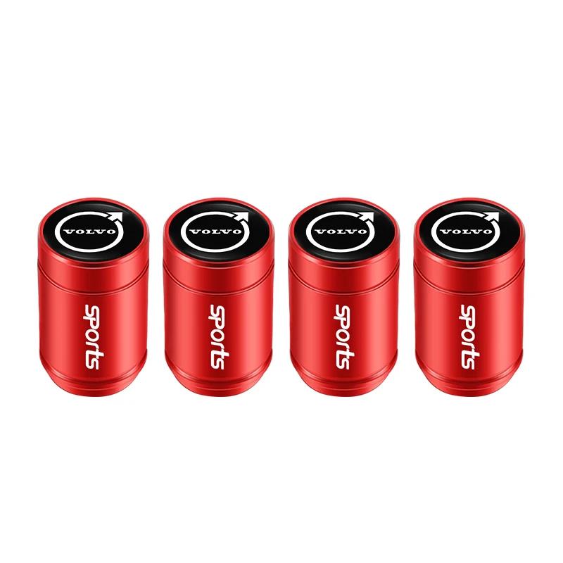4Pcs Aluminum Alloy Car Wheel Tire Valve Caps Stem Cover For Volvo Rdesign XC60 XC90 XC40 V50 V60 V40 EX30 S60 C30 V70 S90 AWD