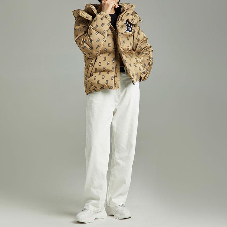 New MLB Down Jackets Unisex Beige Yellow 3ADJM0426-43BGS