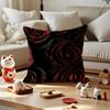 Beautiful Rose Cushion Cover Silky Short Plush with Invisible Zipper Dustproof Sofa Pillow Case for Home Decor