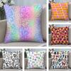 English Letters Fashion Cushion Cover Plush Fabric Soft Double-Sided Printed Sofa Warm Winter Home Child Gift Pillow Case