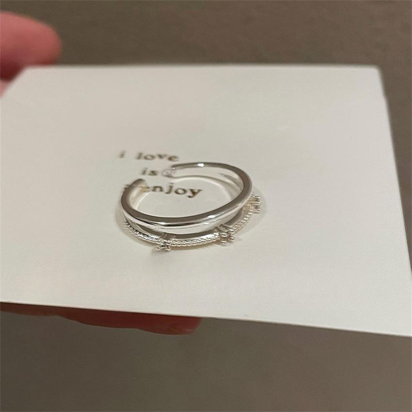 Over 120 Styles Korean style zircon diamond ring women's 925 sterling silver spring and summer niche light luxury high-end index finger ring open ring