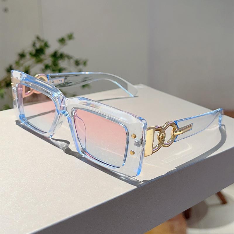 Vintage Rectangle Black Shades Women Trendy Retro Punk Decor Sunglasses Stylish Leopard Vacation Beach Sun Glasses