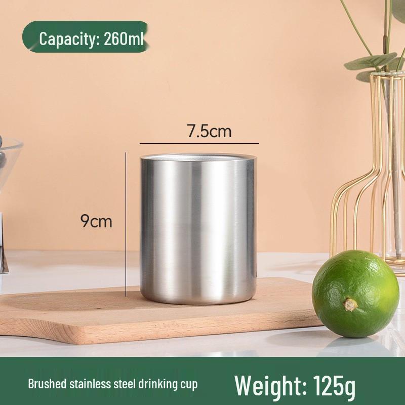 Double-Layer 304 Stainless Steel Handleless Cup for Home, Restaurant, and Hotel Use