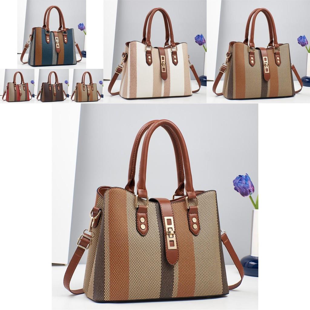 Fashionable Large Capacity Color Block Tote Bag For Women Stylish Casual Use
