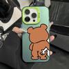 Cute Rabbit Bear Couple Design TPU Basic Phone Case For iPhone 16 15 Pro Max 14 13 12 11 XS X XR 7 8 Plus 16E Matte Hard Cover