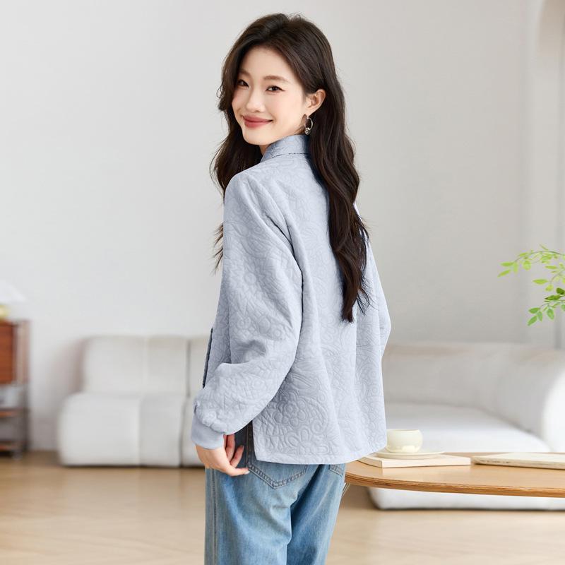 Mom's Chic Lapel Short Coat for Women: Slim-Fit Petite Korean Style for Middle-Aged Spring & Autumn.