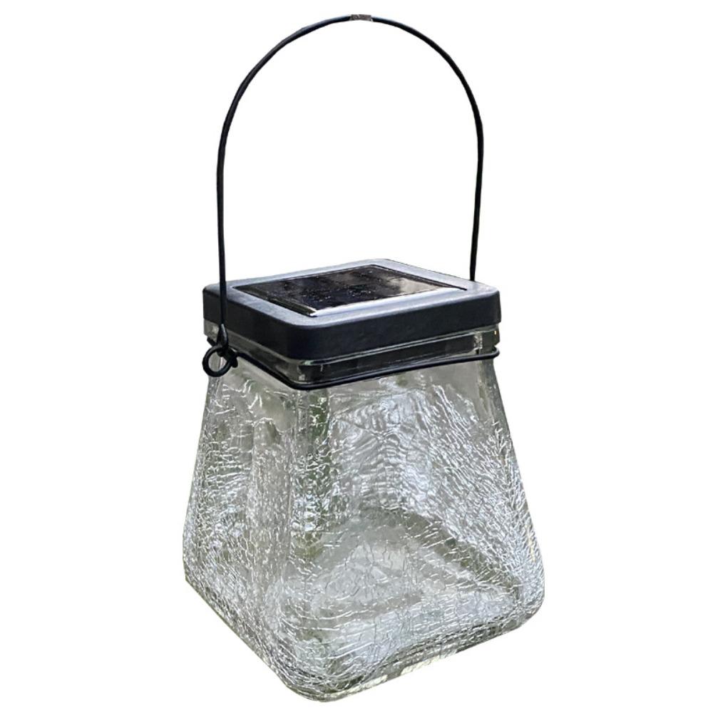 Crack Wall Design Solar Energy Lamp Square Glass Glass Table Top Outdoor Garden Lamp Solar Powered Solar Table Lamp