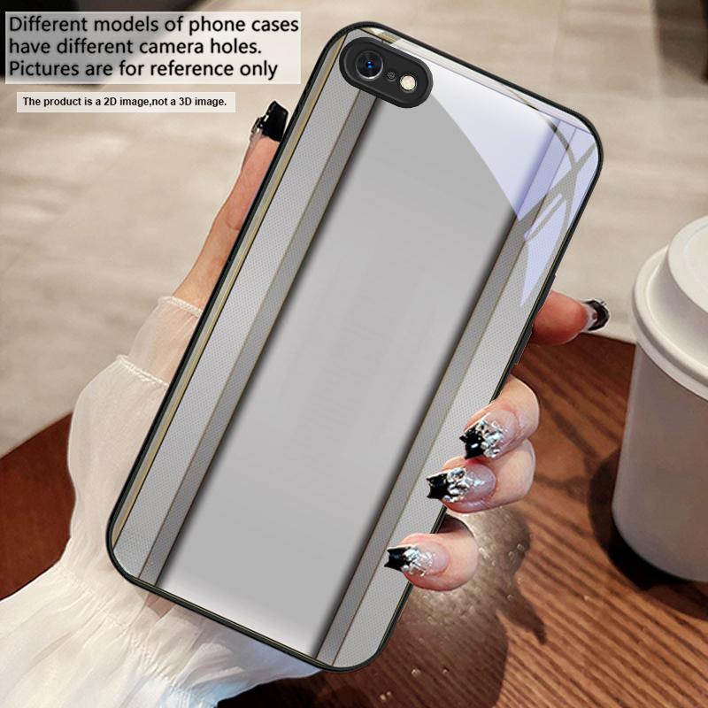 Golden Orange Border For iPhone 17 Air 16 E 15 14 13 Plus 12 Mini 11 17 Pro Max XR Xs Max 16E 7 8 Tempered Glass Phone Case