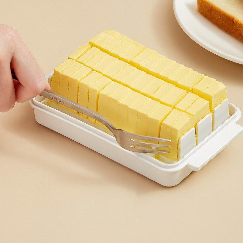 2pcs Protable Solid Butter Storage Box Kitchen Accessories Refrigerator Fresh Keeping Box Breakfast Cheese Jam Boxes Baking Tools