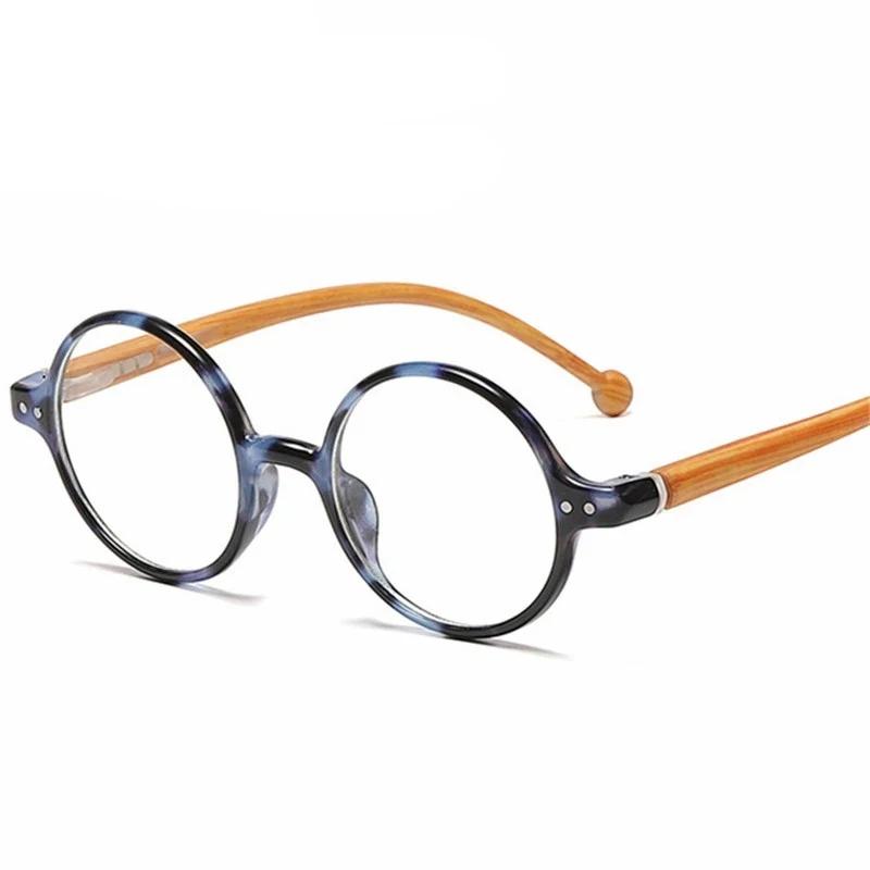 Round Vintage Plastic Tree Lines Leg Anti Blue Light Presbyopic Glasses for Men Women Protective Reading Glasses