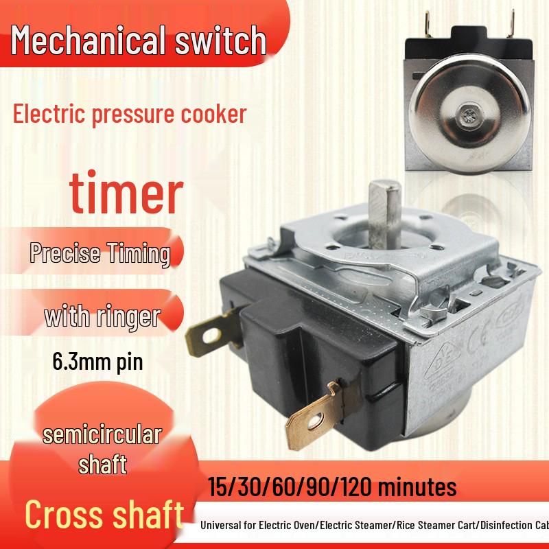 Timer per pentola a pressione elettrica e friggitrice ad aria con campanello, 60/90/120 Min, Interruttore temporizzatore a semicerchio/asse a croce