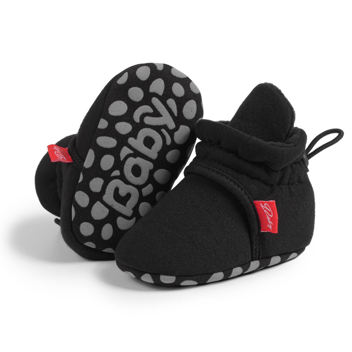 

Осенне-зимние нескользящие мягкие ботинки для малышей 12cm (6-12 Months) / 55g чёрный