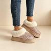 Thick-soled outer wear short snow boots for women's winter new sequins, piled and thickened warm cotton shoes wholesale