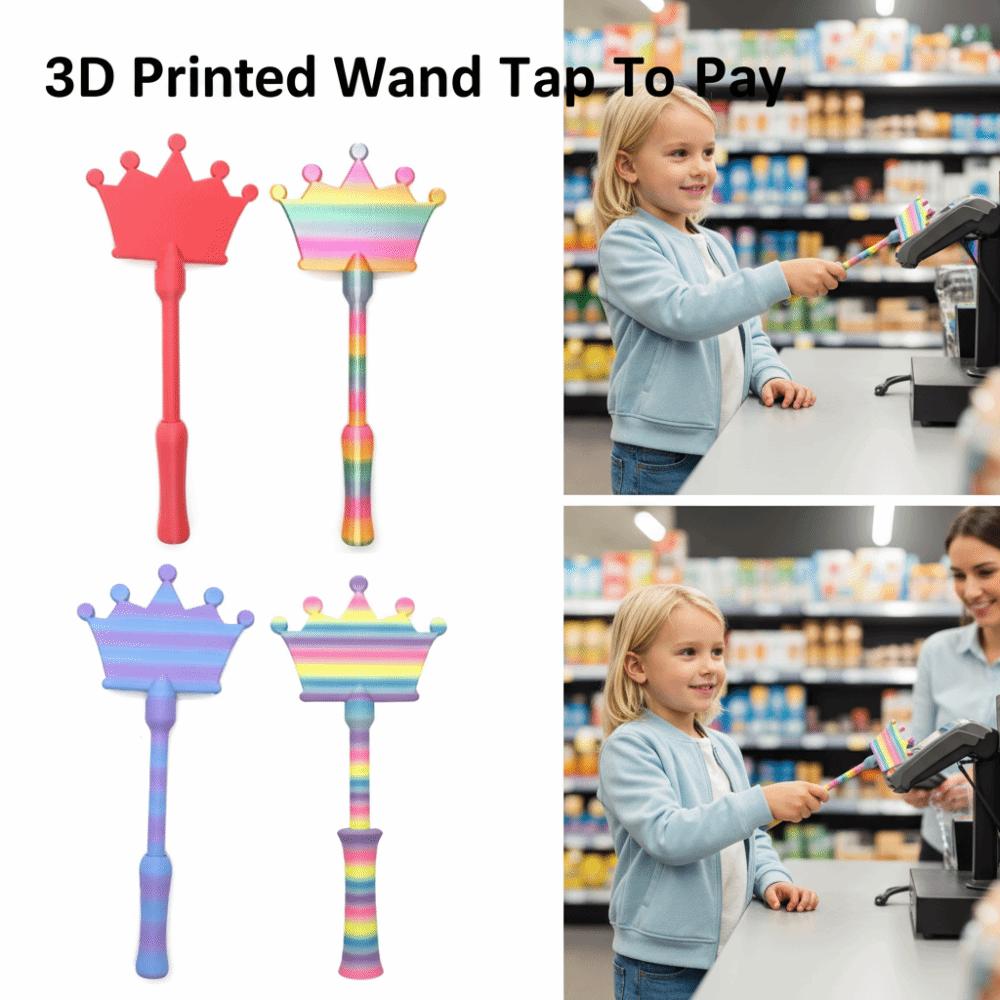 Crown Design 3D Print Wand Tap To Pay Creative Telescoping Credit Card Holder Digital Payments