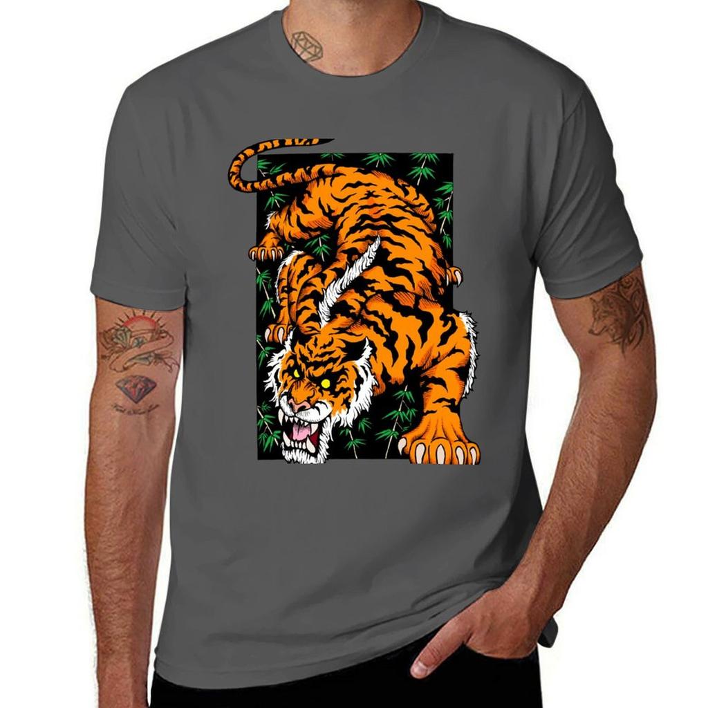 Tiger Coloured TShirt Casual Loose Fit Short Sleeve TShirt