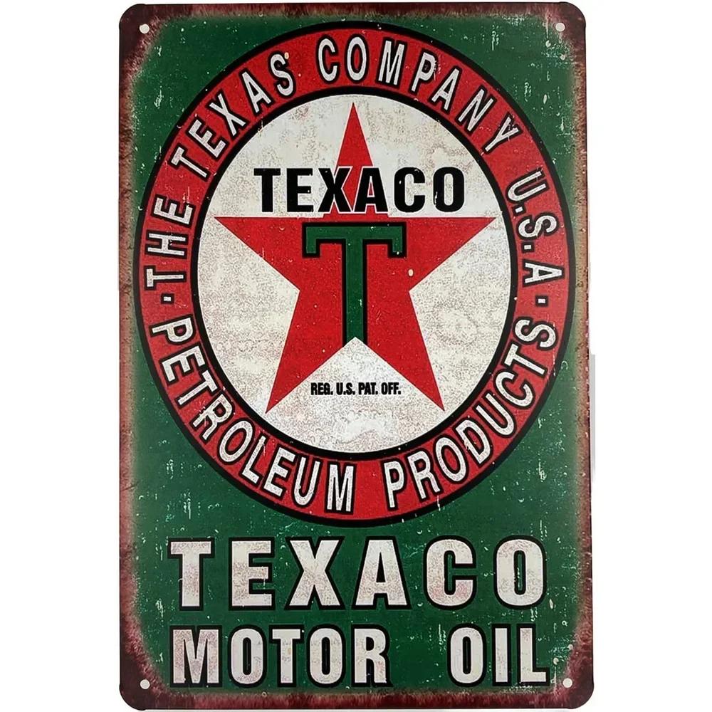 Vintage Metal Tin Signs Gulf Esso Agip Texaco Sinclair Mobile Man Cave Plate Motor Oil Garage Wall Stickers Gas Decor Plaque
