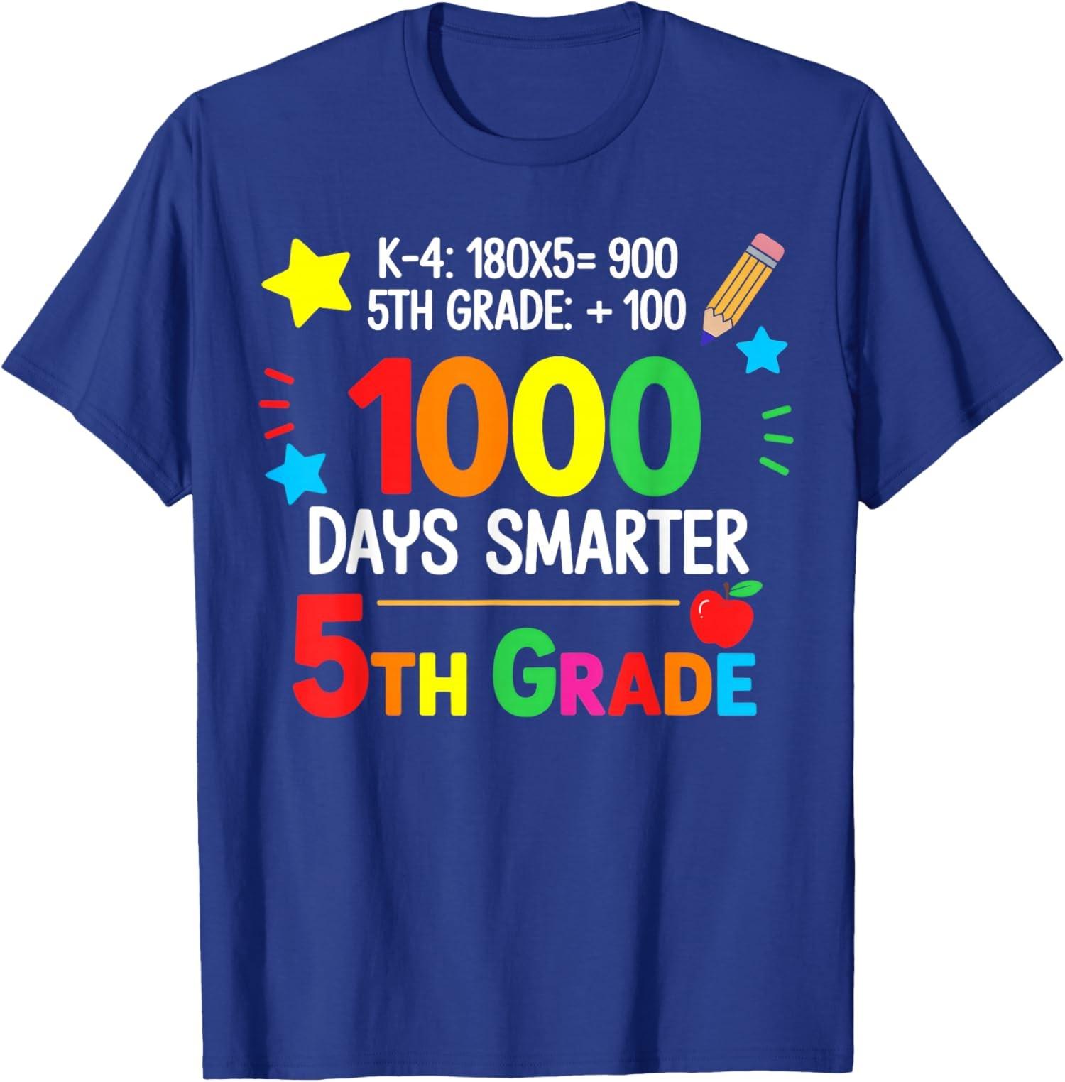 Fifth Grade Teacher 1000 Days Smarter School Day Unisex T-Shirt S разноцветный