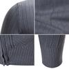Mens Stand Collar Thickened Jacquard Zip Up Cardigan Knit Sweater
