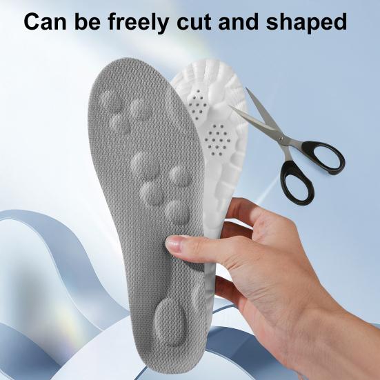 2 Pairs Memory Foam Sports Insoles for Men Women Breathable Shock Absorption Shoe Inserts Trim-to-Fit Ergonomic Foot Support Inserts