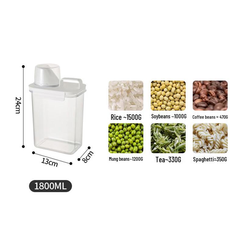 ZISIZ Airtight Food Storage Containers with Measuring Cup (2-Pack)