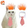 Unique Fluffy Hair Wig With Blue Tie For Cats And Dogs Ideal For Weddings And Birthdays