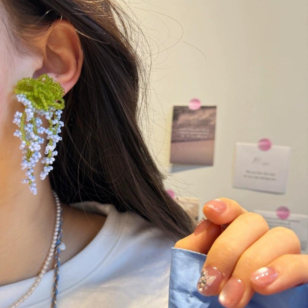 Sweet Beach Earrings Exaggerated Petals Stud Earrings Romantic Flower Dangle Earrings  Party