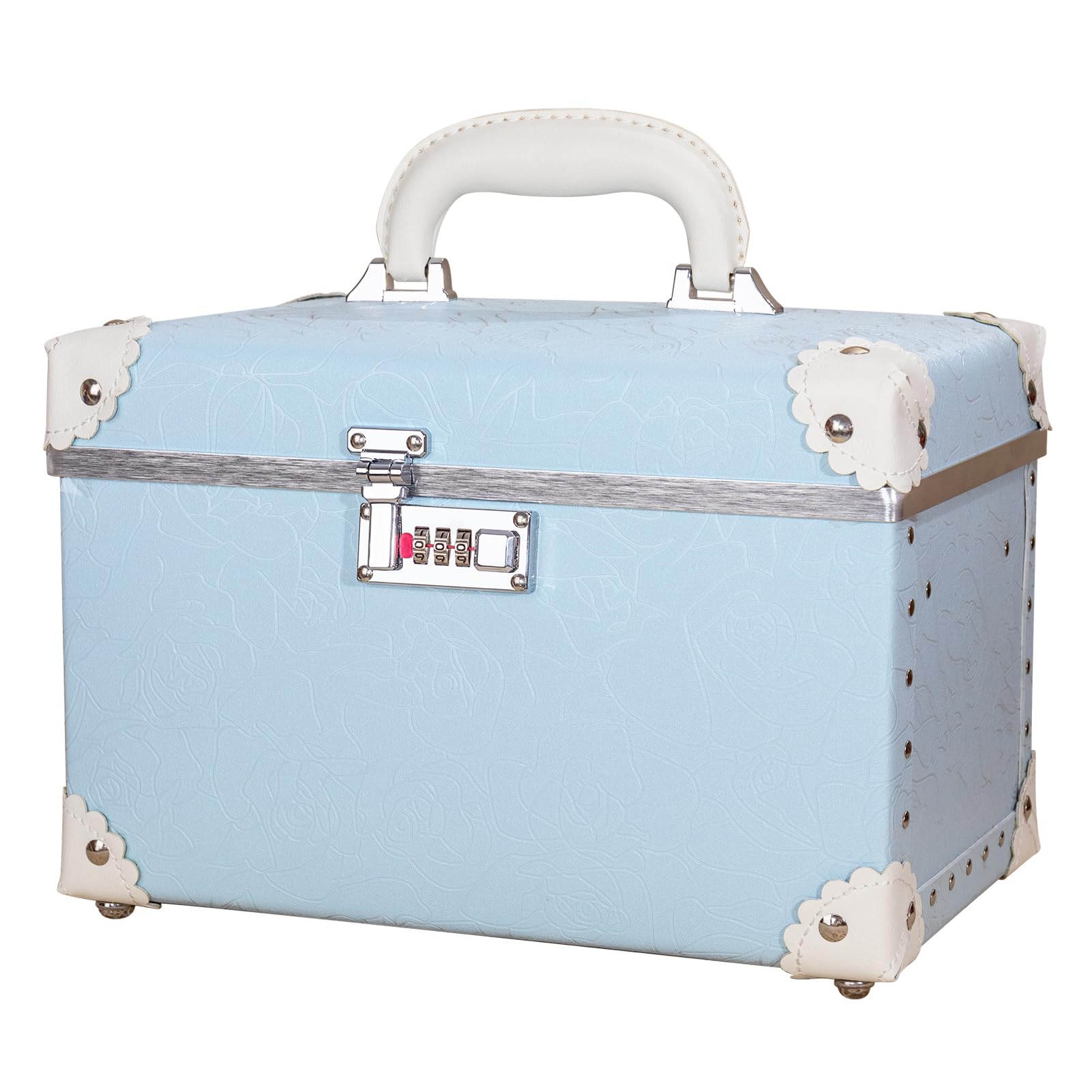 

Портативный чехол для косметики urecity, органайзер для косметики, кожаный ящик для хранения с кодовым замком