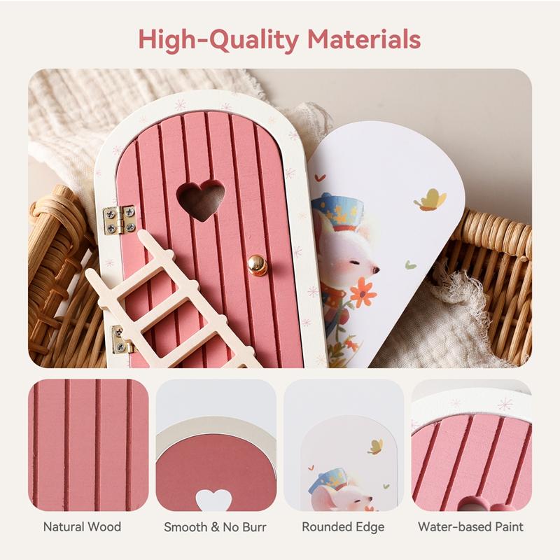 Baby Room Fairy Cottage Wooden Miniature Dollhouse The Elf's Fairy Door Decorations Montessori Toys Elf Craft Decoration Gift