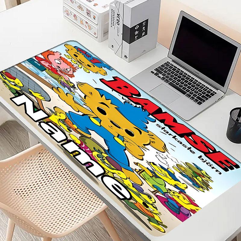 Custom Name Personalized Bamse Pattern Mousepad, Laptop PC Desk Mat, Decorative Desk Mat for Home Keyboard Pad Gift