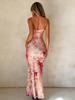 European American Printed Camisole Hip-hugging Dress - Sexy Slimming Long Design for Women