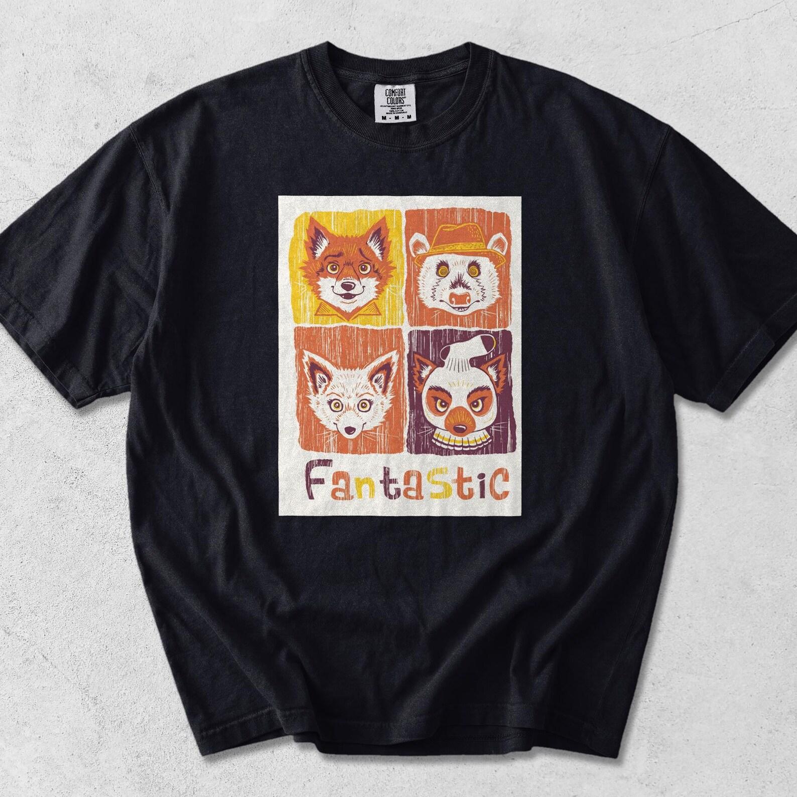 Fantastic Mr. Fox Woodland Animal Portrait Shirt, Wes Anderson Style T-Shirt S