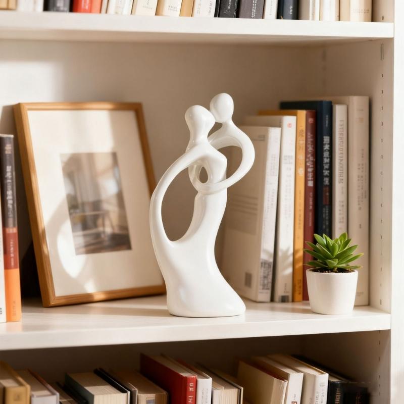 Home Decors Modern Abstract Art Kissings Lover Statue Table Decorations for Dining Room Living Room Office Centerpieces