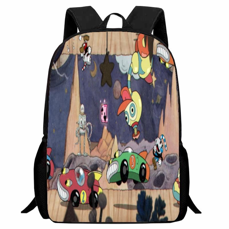 Cuphead Student Backpack Cartoon Teacup Head Backpack Lightweight 123 Grade Boys and Girls