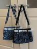 Cross-border Tassel Patchwork Denim Crossbody Bag - Trendy Single Shoulder Skirt Bag for Work or School.