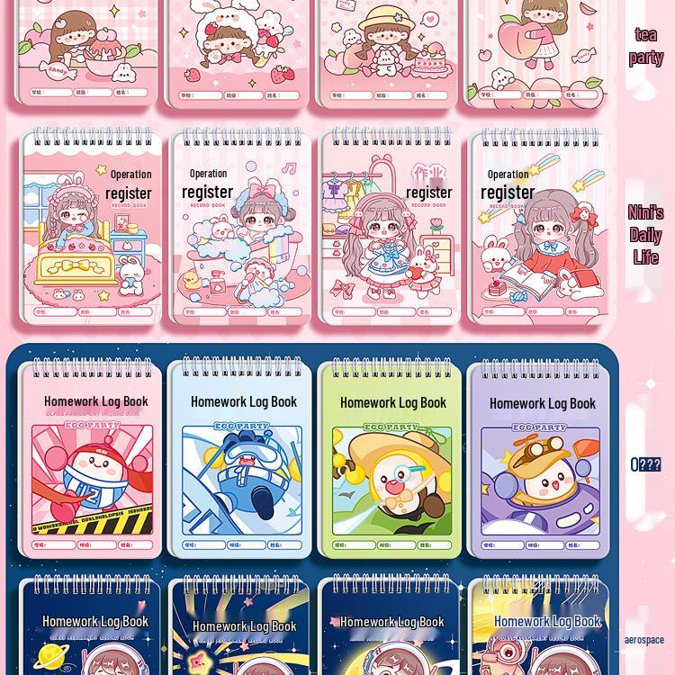 Cartoon Homework Notebook for Elementary Students: Grades 1-3