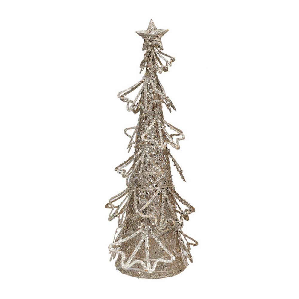 Glitter Christmas Tree LED Light Champagne Christmas Tree Desktop  Gift