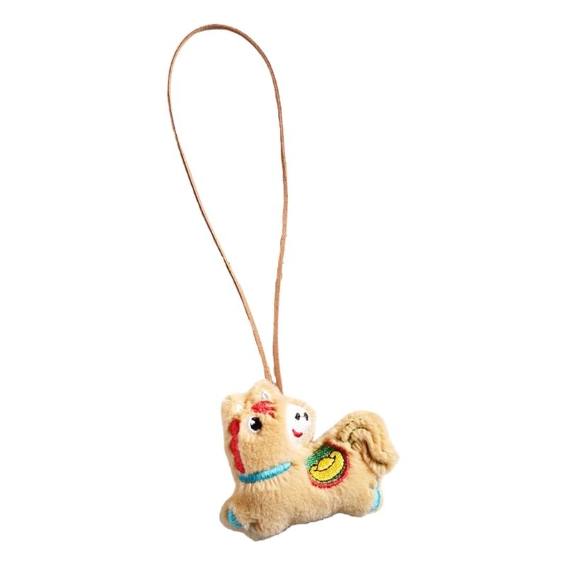 

Cartoon Plush Horse Keychain For Car And Bag Decors In 6 Color Anti Fade Finish Secure Design Fashionable Gift